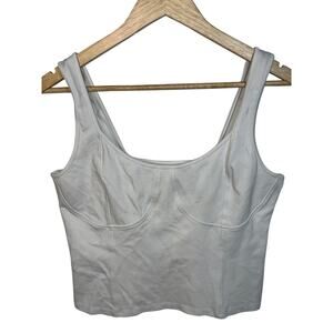 Abercrombie & Fitch Soft AF White Stretch Cropped Crop Top Tank Top Women Size L
